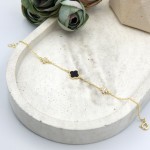 Royal Flower Black Bracelet Gold