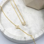 Royal Flower Zircon Necklace Gold