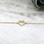 Heart Zircon Bracelet Gold