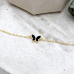 Butterfly Bracelet Black Gold