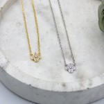 Royal Flower Zircon Necklace Gold