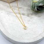 Heart Zircon Necklace Gold