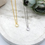 Heart Zircon Necklace Gold