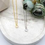 Heart Zircon Necklace Silver