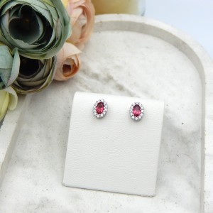 Σκουλαρίκια Ροζέτα Τριανταφυλλί  Small  As