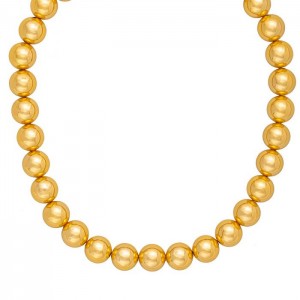 Gold-plated stainless steel necklace with gold beads