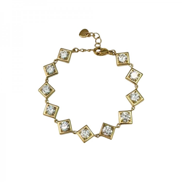 Shiny Rhombus Gold Bracelet