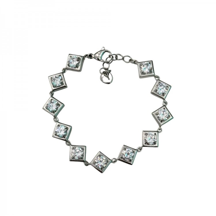 Shiny Rhombus Silver Bracelet