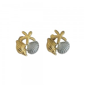 Shell Combo Earring Silver - Gold