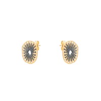 Fungo Mini Grey Gold Earrings