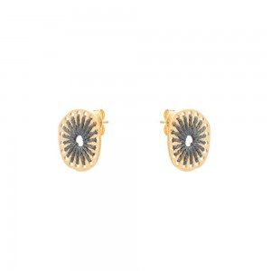 Fungo Mini Grey Gold Earrings