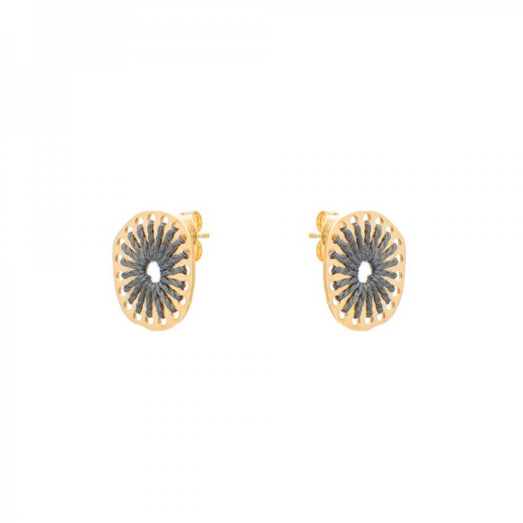 Fungo Mini Grey Gold Earrings