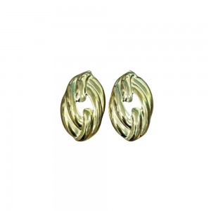 Oval Gold Earrings