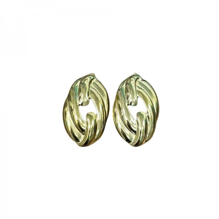 Oval Gold Earrings