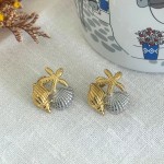 Shell Combo Earring Silver - Gold