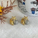 Shell Combo Earring Silver - Gold