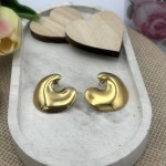 Half Moon Ατσάλινα Σκουλαρίκια Χρυσό