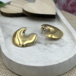 Half Moon Ατσάλινα Σκουλαρίκια Χρυσό