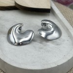 Half Moon Ατσάλινα Σκουλαρίκια Ασημένιο