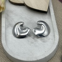 Half Moon Ατσάλινα Σκουλαρίκια Ασημένιο
