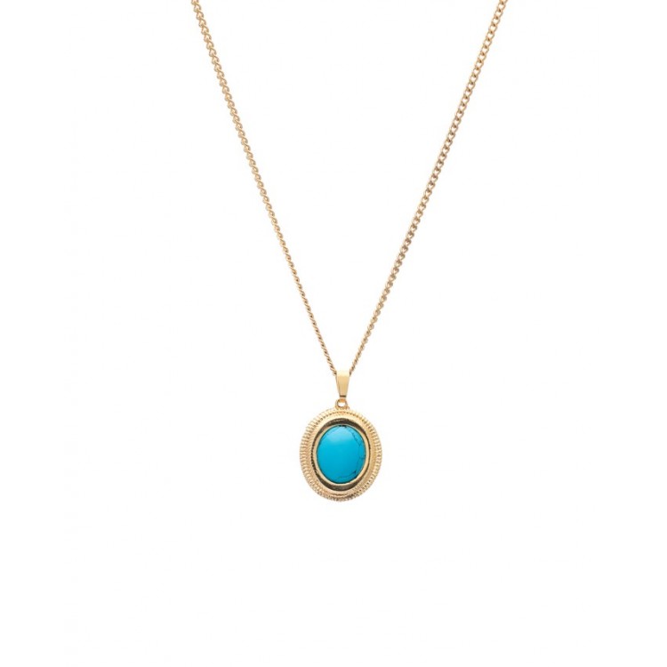 Lithos Turquoise Necklace Gold