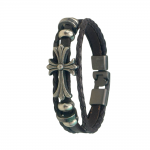 Cross Silver Men Bracelet