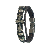 Cross Silver Men Bracelet