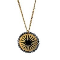 Rozetta Neck Gold Grey