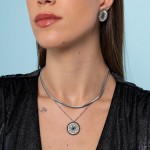 Rozetta Neck Silver Grey