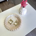 Διακοσμητικό Στρογγυλό Δισκάκι με Καφέ Λεπτομέριες