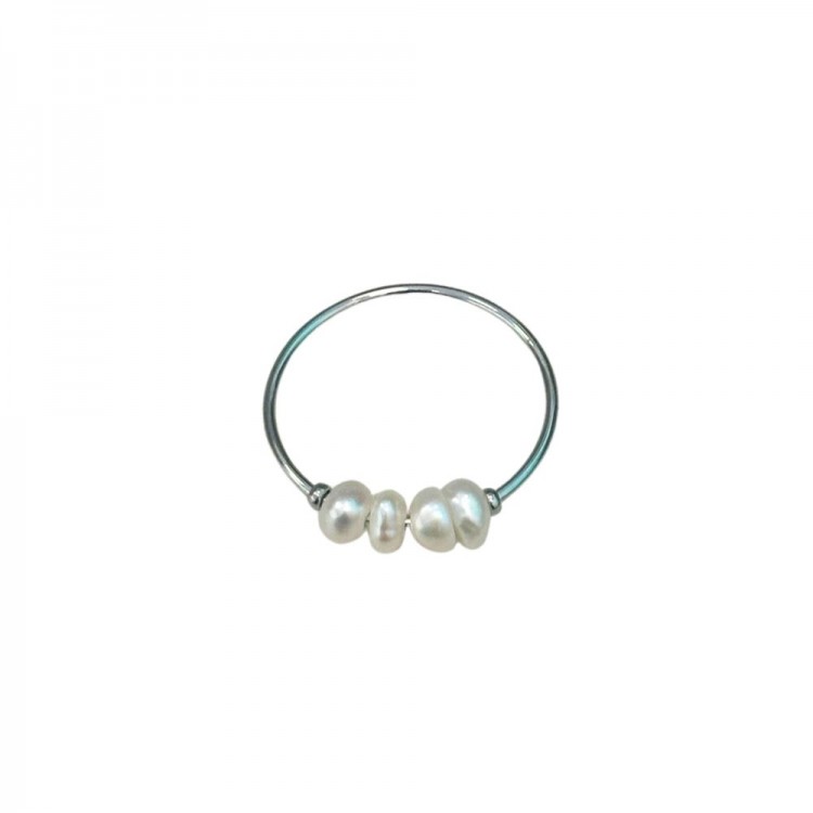 Pearls Ring Silver