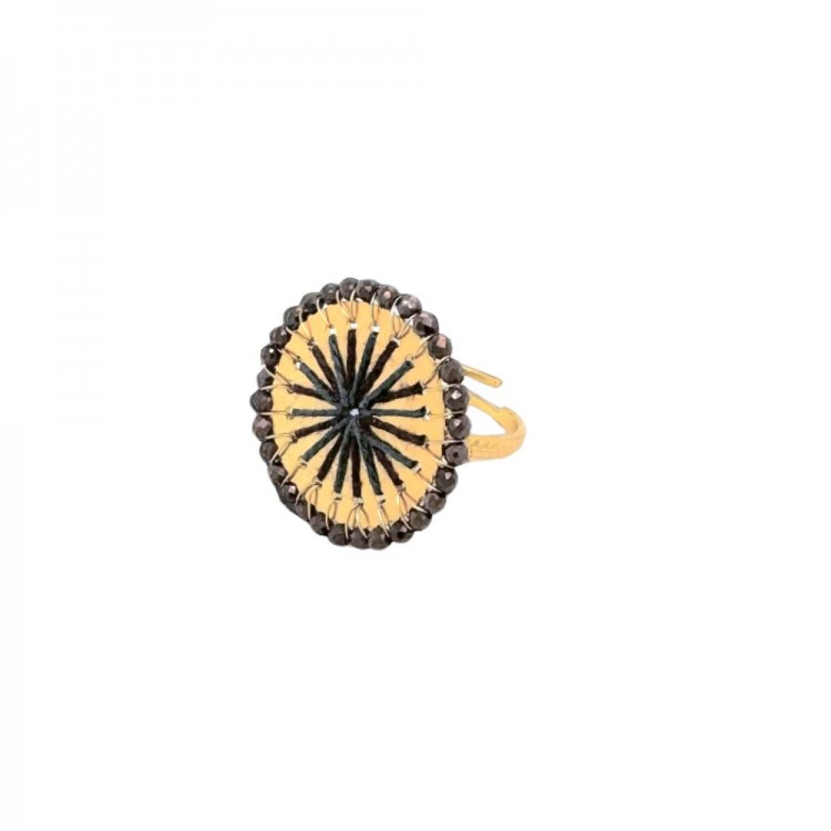 Rozetta Ring Gold Grey