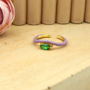 Ring Diamond Green - Light Purple