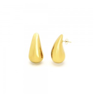 Steel Drop Earrings 3.2 cm Gold