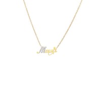 Mom Necklace Steel Gold Glow