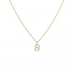 Monogram "B" Steel Rhinestone Necklace