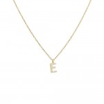 Monogram "E" Steel Rhinestone Necklace