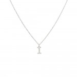Monogram "I" Steel Rhinestone Necklace