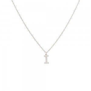 Μονόγραμμα "Ι" Ατσάλινο Κολιέ Στρας