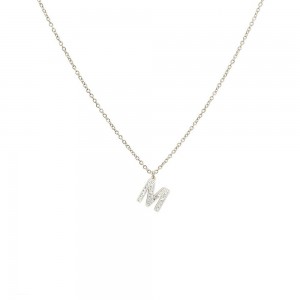 Monogram "M" Steel Rhinestone Necklace
