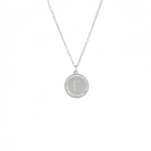 Monogram "C" Steel Coin Necklace