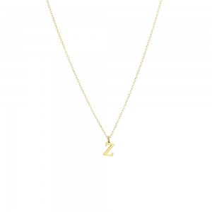 Μονόγραμμα "Ζ" Ατσάλινο Κολιέ Minimal