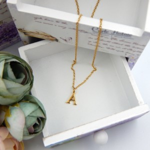 Monogram "A" Steel Necklace Minimal