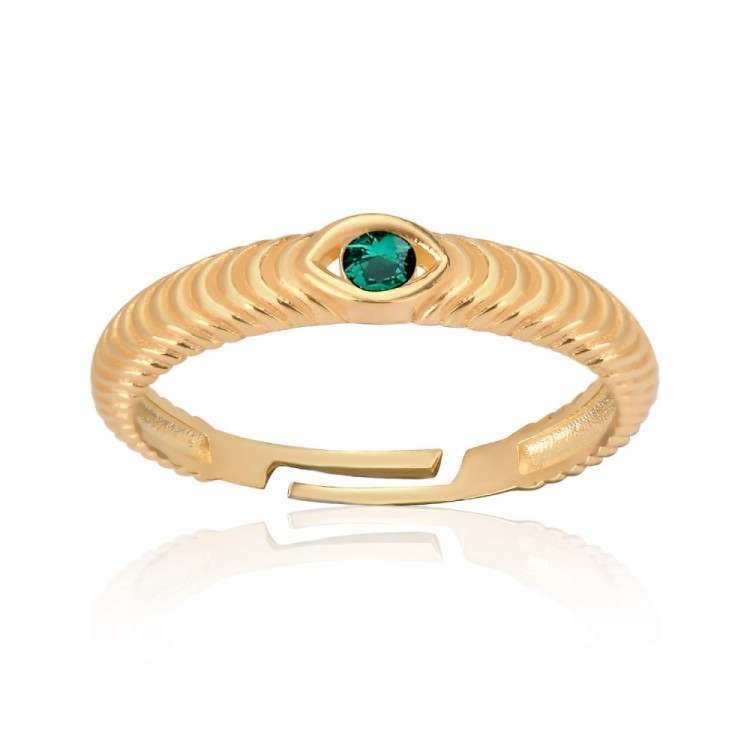 Δαχτυλίδι Zirgon Gold Green