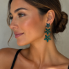 Σκουλαρίκια Emerald Flowers