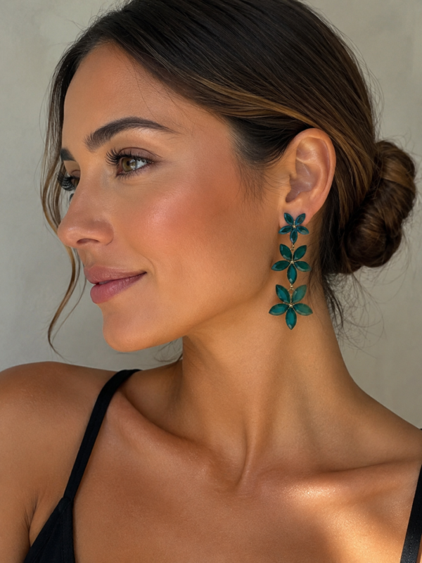 Σκουλαρίκια Emerald Flowers