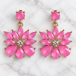 pinkblossom1 Κρεμαστά Σκουλαρίκια Fuchsia Elegance
