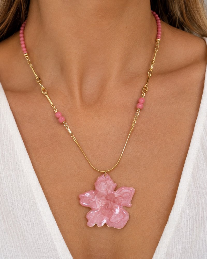 Κολιέ Pink Hibiscus